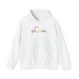 Philly Pride Love Script Hoodie: Subtly Elegant Pride Sweatshirt