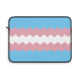 Transgender Pride Flag Laptop Sleeve: Wavey Print Protective Case
