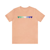Gay Pride Flag Hearts T-Shirt: Pride LGBTQ+ Gradient Design