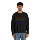 Rhode Island LGBTQ+ Pride Flag, Faded Black Sweater