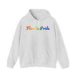 Florida Pride Hoodie: Flowing Cursive Design with LGBTQ+ Gradient
