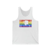 Alaska Pride Flag Tank: Rainbow LGBTQ+ State Silhouette Distressed Tank-Top