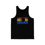 Alaska Pride Flag Tank: Rainbow LGBTQ+ State Silhouette Distressed Tank-Top