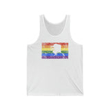 Alaska Pride Flag Tank: Rainbow LGBTQ+ State Silhouette Distressed Tank-Top