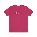 Nonbinary Love Script Tee: Subtly Elegant Pride T-Shirt