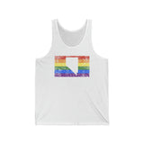Nevada Pride Flag Tank: Rainbow LGBTQ+ State Silhouette Distressed Tank-Top
