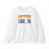 Michigan Pride Flag Sweater: Rainbow LGBTQ+ State Silhouette Distressed Sweatshirt