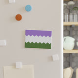 Genderqueer Pride Flag Magnet: Wavey Rectangle Button for Fridge