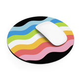 Queer Pride Flag Ripple Mousepad: Wavey Design for Desk