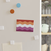Lesbian Pride Flag Magnet: Ripple Rectangle Button for Fridge