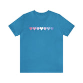 Bigender Flag Hearts T-Shirt: Pride LGBTQ+ Gradient Design