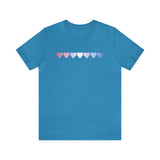 Bigender Flag Hearts T-Shirt: Pride LGBTQ+ Gradient Design