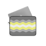 Demigender Pride Flag Laptop Sleeve: Ripple Print Protective Case