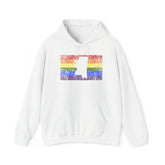 Mississippi Pride Flag Hoodie: Rainbow LGBTQ+ State Silhouette Distressed Hooded Sweatshirt