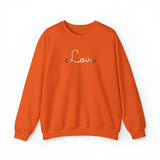 Agender Love Script Sweatshirt: Subtly Elegant Pride Sweater