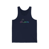 Polysexual Love Script Tank: Subtly Elegant Pride Tank-Top