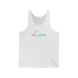 Polysexual Love Script Tank: Subtly Elegant Pride Tank-Top