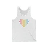 Pansexual Heart Lines Tank-Top: Pride Gradient Tank