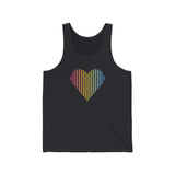 Pansexual Heart Lines Tank-Top: Pride Gradient Tank