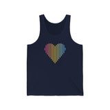 Pansexual Heart Lines Tank-Top: Pride Gradient Tank