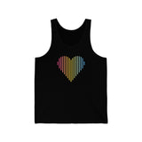 Pansexual Heart Lines Tank-Top: Pride Gradient Tank