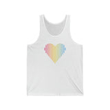 Pansexual Heart Lines Tank-Top: Pride Gradient Tank
