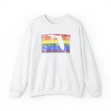 Florida Pride Flag Sweater: Rainbow LGBTQ+ State Silhouette Distressed Sweatshirt