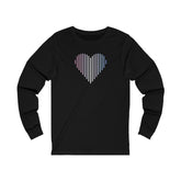 Bigender Heart Lines Long Sleeve T-Shirt: Pride Gradient Tee