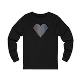 Bigender Heart Lines Long Sleeve T-Shirt: Pride Gradient Tee