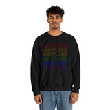 Maryland LGBTQ+ Pride Flag, Faded Black Sweater