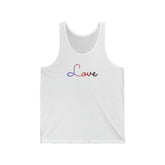 Polyamory Love Script Tank: Subtly Elegant Pride Tank-Top