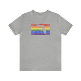 Florida Pride Flag Tee: Rainbow LGBTQ+ State Silhouette Distressed Shirt