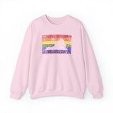 Virginia Pride Flag Sweater: Rainbow LGBTQ+ State Silhouette Distressed Sweatshirt