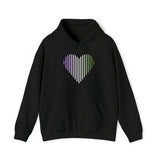 Genderqueer Heart Lines Hoodie: Pride Gradient Sweater