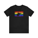 West Virginia Pride Flag Tee: Rainbow LGBTQ+ State Silhouette Distressed Shirt