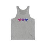 Bisexual Flag Hearts Tank-Top: Pride LGBTQ+ Gradient Design