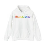 Manitoba Pride Hoodie: Flowing Cursive Design with LGBTQ+ Gradient