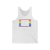 Wyoming Pride Flag Tank: Rainbow LGBTQ+ State Silhouette Distressed Tank-Top