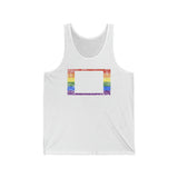 Wyoming Pride Flag Tank: Rainbow LGBTQ+ State Silhouette Distressed Tank-Top