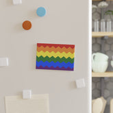 Pride Flag Magnet: Wavey Rectangle Button for Fridge