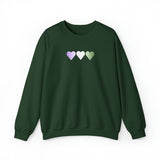 Genderqueer Flag Hearts Sweatshirt: Pride LGBTQ+ Gradient Design