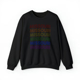 Missouri LGBTQ+ Pride Flag, Faded Black Sweater