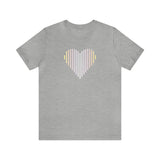 Pangender Heart Lines T-Shirt: Pride Gradient Tee