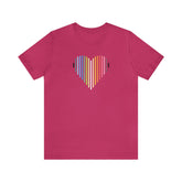 Queer Heart Lines T-Shirt: Pride Gradient Tee