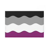 Asexual Pride Flag Magnet: Ripple Rectangle Button for Fridge