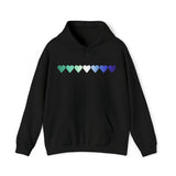 Gay Pride Flag Hearts Hoodie: Pride LGBTQ+ Gradient Design