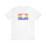Alaska Pride Flag Tee: Rainbow LGBTQ+ State Silhouette Distressed Shirt