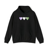 Genderqueer Flag Hearts Hoodie: Pride LGBTQ+ Gradient Design