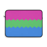 Polysexual Pride Flag Laptop Sleeve: Wavey Print Protective Case