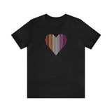 Lesbian Heart Lines T-Shirt: Pride Gradient Tee